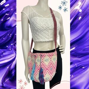 Bucket Bag with Colorful Tassels